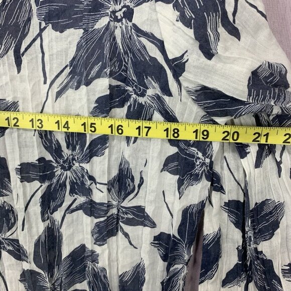IMITZ Coton Tropical Floral Gauze Crinkle Blouse Size 38 - Picture 7 of 8